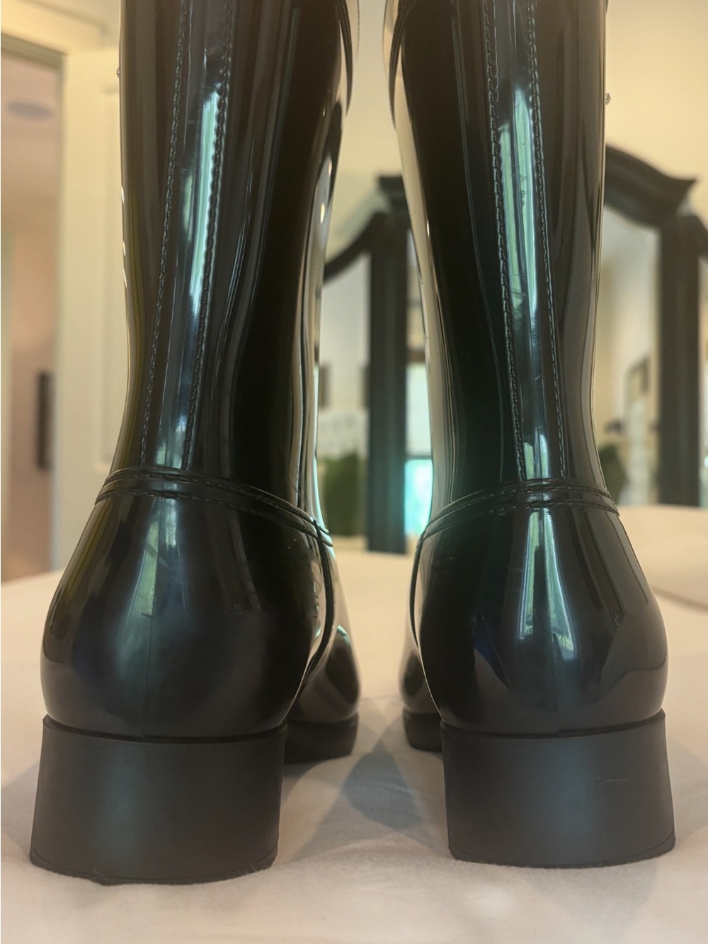 Prada Black Patent Mid Calf Rain
Boots SZ 38 - Picture 11 of 17